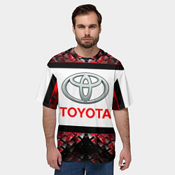 Футболка оверсайз мужская Toyota - абстракция - лого, цвет: 3D-принт — фото 2