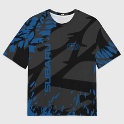 Мужская футболка оверсайз Subaru - следы шин