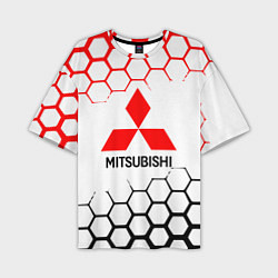 Футболка оверсайз мужская Mitsubishi - логотип, цвет: 3D-принт