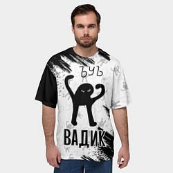 Футболка оверсайз мужская Кот ъуъ Вадик, цвет: 3D-принт — фото 2