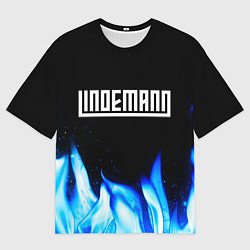 Футболка оверсайз мужская Lindemann blue fire, цвет: 3D-принт