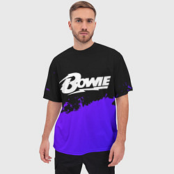 Футболка оверсайз мужская David Bowie purple grunge, цвет: 3D-принт — фото 2