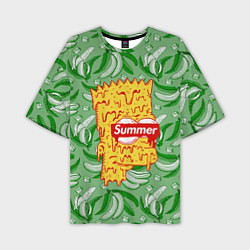 Футболка оверсайз мужская Барт Симпсон - Summer, цвет: 3D-принт