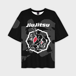 Футболка оверсайз мужская Jiu-jitsu throw logo, цвет: 3D-принт