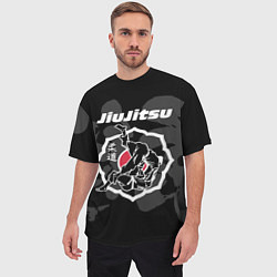 Футболка оверсайз мужская Jiu-jitsu throw logo, цвет: 3D-принт — фото 2