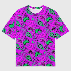 Мужская футболка оверсайз Turkish cucumber raspberry and green background