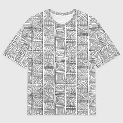 Футболка оверсайз мужская Орнамент треугольник, цвет: 3D-принт