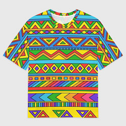Футболка оверсайз мужская Красивый цветной орнамент, цвет: 3D-принт