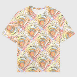 Футболка оверсайз мужская Абстракция крылья акварель, цвет: 3D-принт