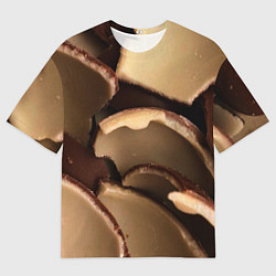 Футболка оверсайз мужская Кусочки шоколадных яйиц, цвет: 3D-принт