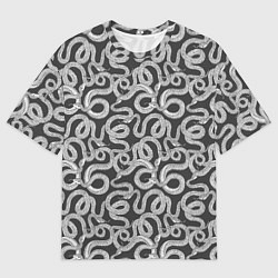Футболка оверсайз мужская Змея с языком, цвет: 3D-принт