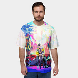 Футболка оверсайз мужская Cyberpunk Edgerunners Люси и Дэвид, цвет: 3D-принт — фото 2