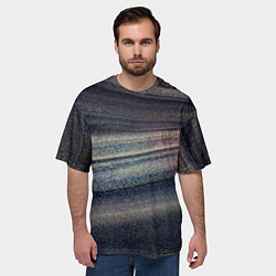 Футболка оверсайз мужская Волны блестящего тёмного песка, цвет: 3D-принт — фото 2