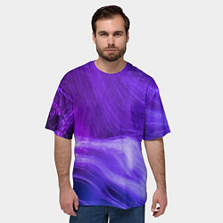 Футболка оверсайз мужская Неоновые волны, цвет: 3D-принт — фото 2
