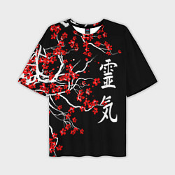 Мужская футболка оверсайз Сакура в цвету
