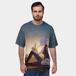 Футболка оверсайз мужская Грустная Люси, цвет: 3D-принт — фото 2