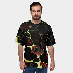 Футболка оверсайз мужская Кислотные разломы на поверхности, цвет: 3D-принт — фото 2