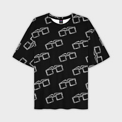 Футболка оверсайз мужская Модные очки черно-белый узор, цвет: 3D-принт