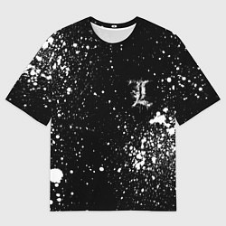 Мужская футболка оверсайз Тетрадь смерти брызги