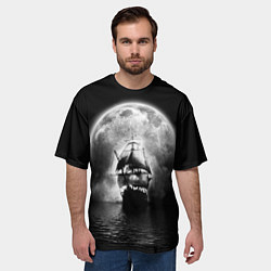 Футболка оверсайз мужская Корабль в ночи, цвет: 3D-принт — фото 2