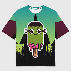 Футболка оверсайз мужская Мороженое - зомби, цвет: 3D-принт