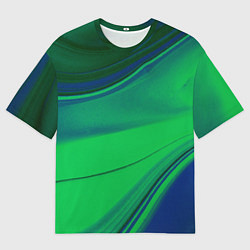 Мужская футболка оверсайз Зелёно-синий песок и блёстки