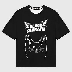 Футболка оверсайз мужская Black Sabbath рок кот, цвет: 3D-принт