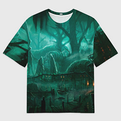 Мужская футболка оверсайз Причал у болота