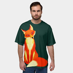 Футболка оверсайз мужская Лиса, цвет: 3D-принт — фото 2