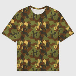 Футболка оверсайз мужская Камуфляж осень плетёный, цвет: 3D-принт