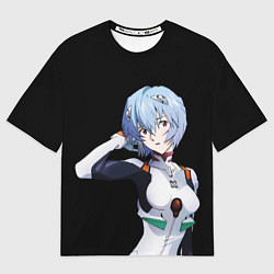 Футболка оверсайз мужская Евангелион - Аянами Рэй, цвет: 3D-принт