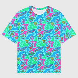 Футболка оверсайз мужская Яркая психоделика, цвет: 3D-принт