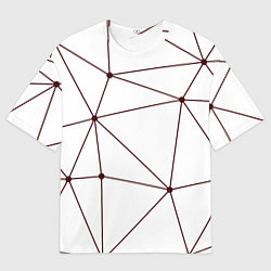 Футболка оверсайз мужская Геометрические линии на белом фоне, цвет: 3D-принт