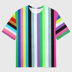 Футболка оверсайз мужская Множество цветов, цвет: 3D-принт