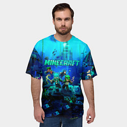 Футболка оверсайз мужская Minecraft water, цвет: 3D-принт — фото 2