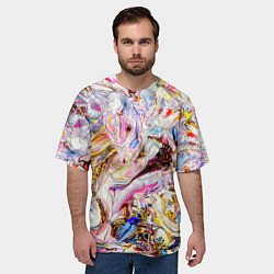 Футболка оверсайз мужская Aesthetic visual art galaxy slime, цвет: 3D-принт — фото 2