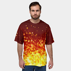 Футболка оверсайз мужская Огненные блёстки, цвет: 3D-принт — фото 2