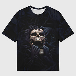 Футболка оверсайз мужская Hands on skull, цвет: 3D-принт