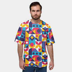 Футболка оверсайз мужская Геометрический орнамент Паттерн, цвет: 3D-принт — фото 2