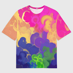 Футболка оверсайз мужская Разноцветный дым, цвет: 3D-принт