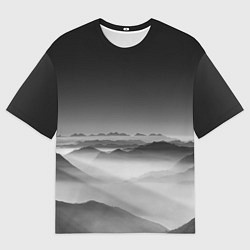 Мужская футболка оверсайз Туманные горы