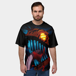 Футболка оверсайз мужская Ярость человека бензопилы - Дэнджи, цвет: 3D-принт — фото 2