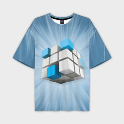 Мужская футболка оверсайз Трёхцветный кубик Рубика