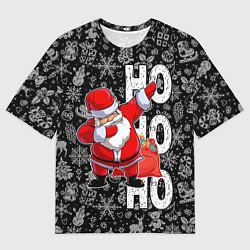 Футболка оверсайз мужская Santa Claus, dabbing, through the snow, цвет: 3D-принт