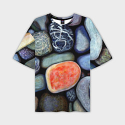Мужская футболка оверсайз Цветные камушки