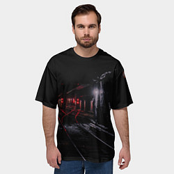 Футболка оверсайз мужская Тоннель метро, цвет: 3D-принт — фото 2