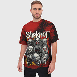Футболка оверсайз мужская Slipknot rock, цвет: 3D-принт — фото 2