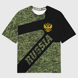 Мужская футболка оверсайз Камуфляж - RUSSIA