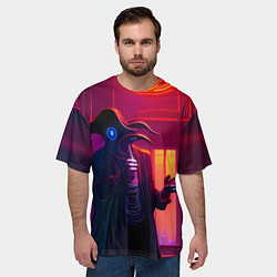 Футболка оверсайз мужская Странный чумной доктор в стиле Cyberpunk, цвет: 3D-принт — фото 2
