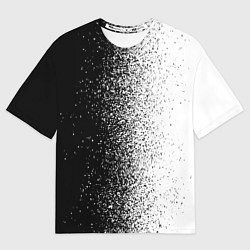 Мужская футболка оверсайз Брызги красок - Черно-белый